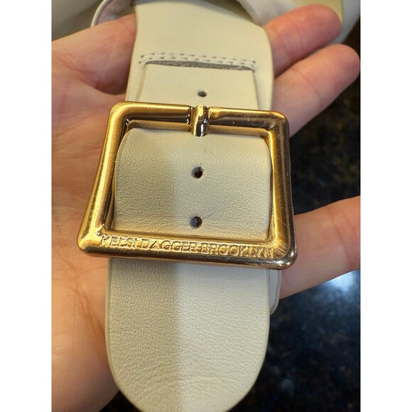 Kelsi Dagger Dunes Leather Platform Sandal Salt Gold Hardware Size 8 1/2 NEW - Picture 10 of 10